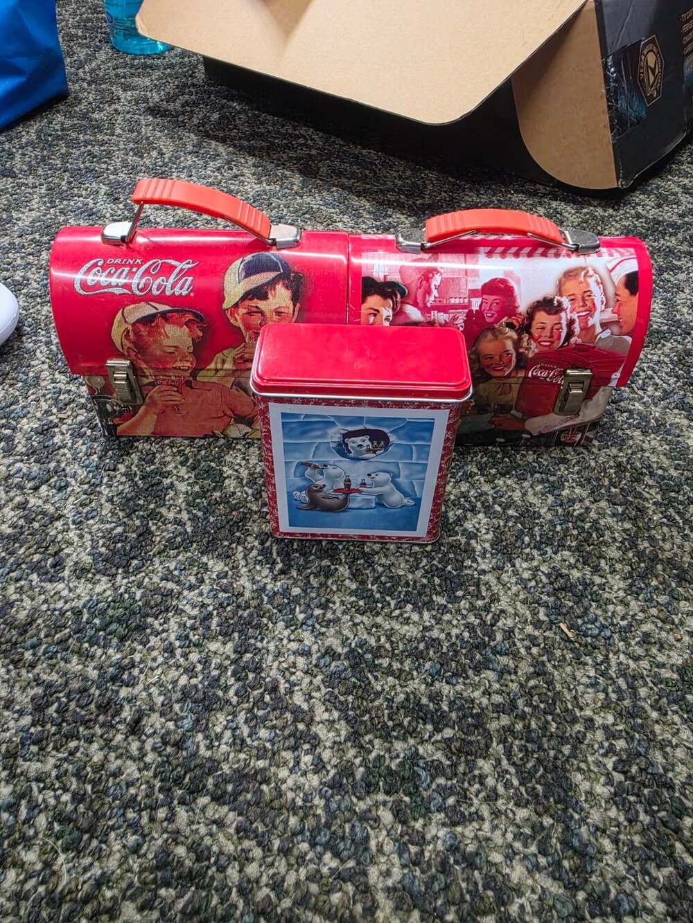 Coca-Cola Lunch Box Tin Vintage Collectible Lot